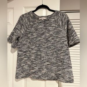 LOFT XS Tweed Short Sleeve Top